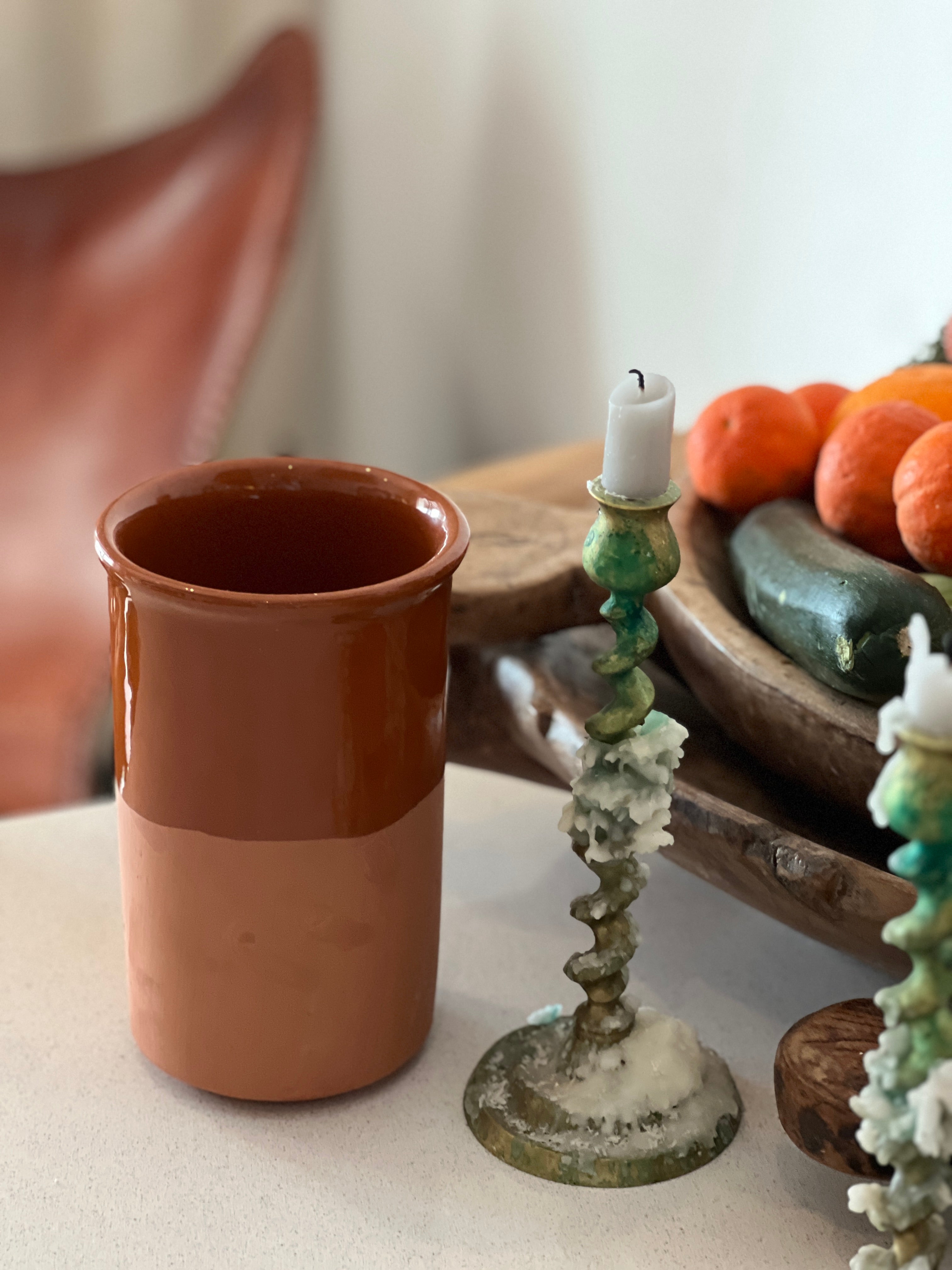 Ceramic wine cooler in terracotta, made in Mallorca